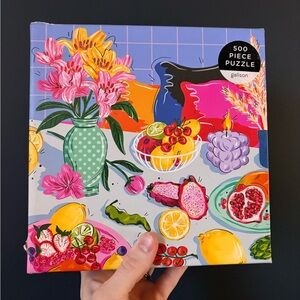 Galison 500 Piece At the Table Puzzle with Vibrant Fruit and Floral Design